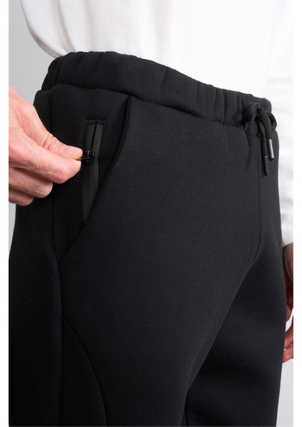 824 Erkek 3 Iplik Lastik Paça Eşofman Alt Siyah fırsatları