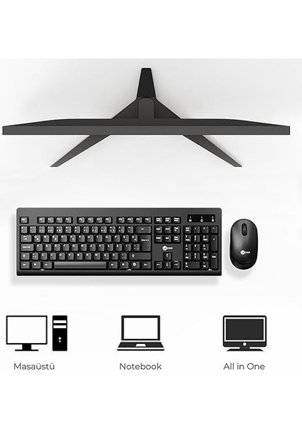 KW210 Kablosuz Türkçe Q Klavye & Mouse Set - Qwerty Dizilim, 1000DPI Optik Fare, Win/mac Uyumlu, Sıvı Dökülmesine Dayanıklı, Tam Boyutlu Siyah fiyatları