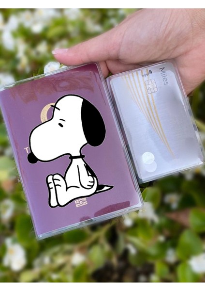 Snoopy Desenli Universal Şeffaf Pasaport Kılıfı Model Tüm Ülke Pasaportlarına Uygun