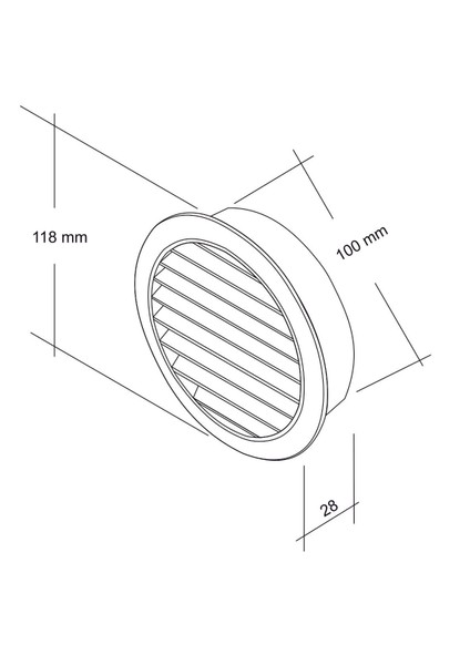 Yuvarlak Dış Duvar Izgarası Çap 100 mm Gri fiyatları