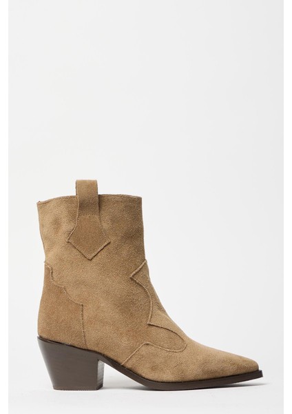 Camel Süet Kadın Sivri Burun Kovboy Bot fırsatları