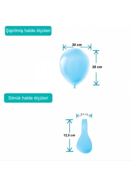 Pastel Balon Baskısız (100 'lü) Açık Mavi fiyatları