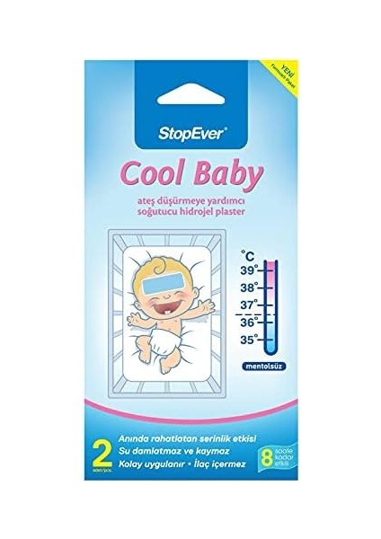Stopever Coolbaby Ateş Düşürmeye Yardımcı Plaster (1 x 2 Adet)