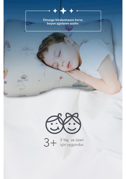 Visco Ortopedik Çocuk Yastığı,boyun Destekli Delikli Hava Kanallı Visco Yastık (Balon) fiyatları