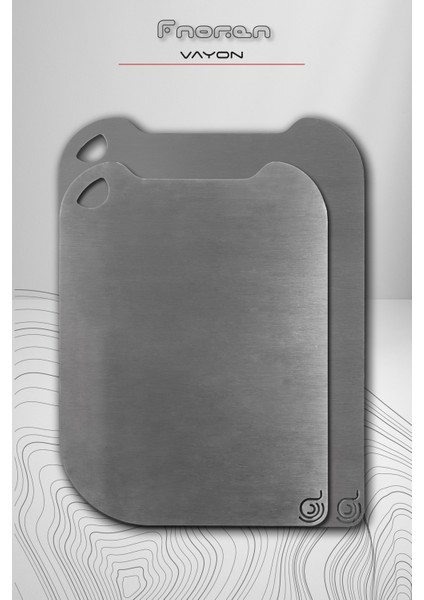 Vayon Ikili Set - Paslanmaz Çelik Kesme Tahtası 24X34 & 28X38CM