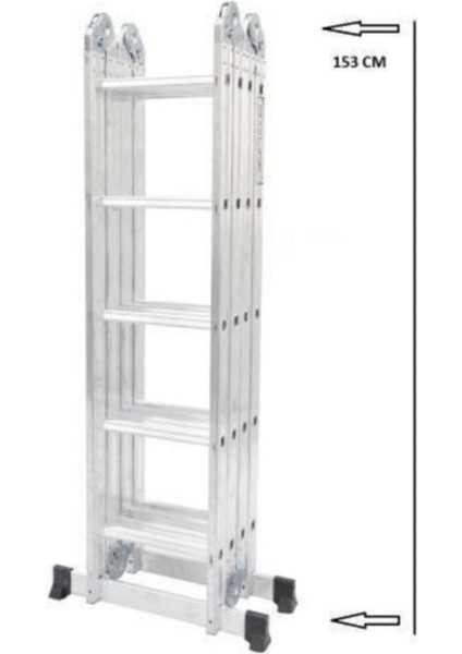 5,75 mt 1.kalite Akrobat Merdiven Alüminyum Yerli Üretim