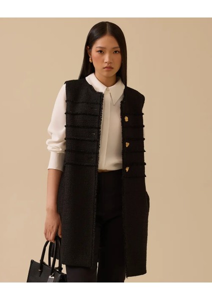 10002521111019 Önü Şerit Düğmeli Tüvit Triko Yelek fiyatları