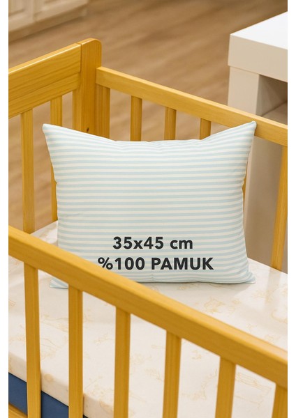 Mavi Beyaz Bebek Yastık Kılıfı 35X45 cm 1 Adet (Outlet) fiyatları