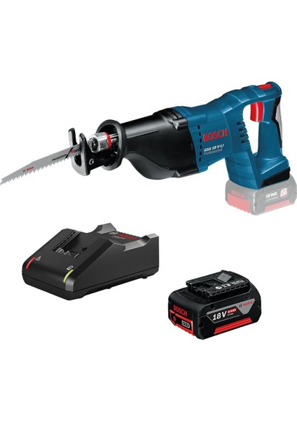 Gsa 18V-LI Akülü Panter Testere (18 Volt, 1 x 4,0 Ah Akü, Şarj Cihazı, Ahşapta Kesme Derinliği: 250 Mm, 2.700 Strok/dk, Karton Kutuda)