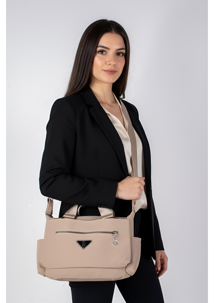 Astarlı Askılı 3 Bölmeli El ve Omuz Çantası 111004