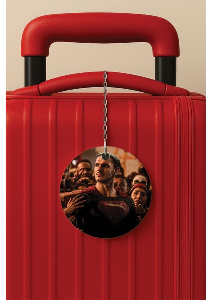 Desenli Baskılı Pleksi Zincir Aparatlı Bavul Etiketi Valiz Etiketi Super-Mauro