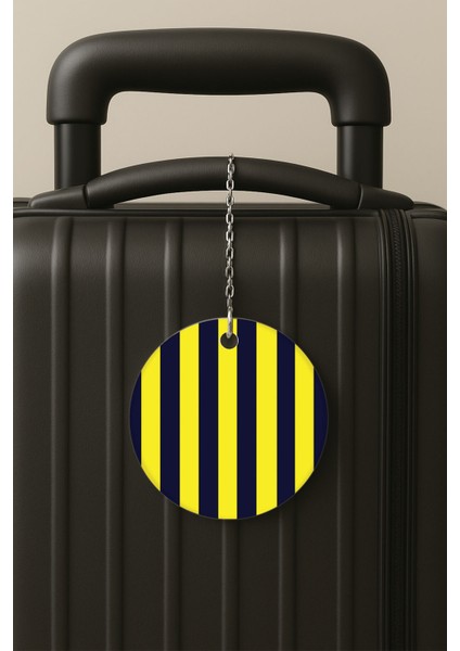 Efsane Çubuklu Desenli Uv Baskılı Pleksi Bavul Etiketi Seyahat Tatil Valiz Etiketi