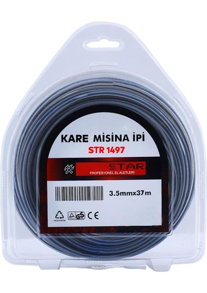 Motorlu Tırpan Kare Misina 3.5 mm 37 Metre Çim Ot Biçme Teli Extra Güçlü Profesyonel