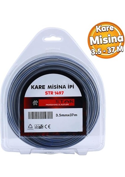 Motorlu Tırpan Kare Misina 3.5 mm 37 Metre Çim Ot Biçme Teli Extra Güçlü Profesyonel fiyatları