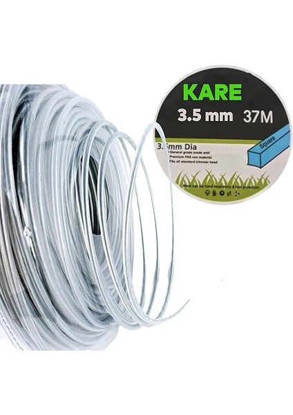 Motorlu Tırpan Kare Misina 3.5 mm 37 Metre Çim Ot Biçme Teli Extra Güçlü Profesyonel indirimleri