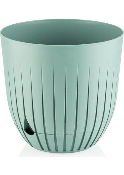 Saksı Tabaklı Delikli Plastik Çiçek Saksısı (Yeşil, 10 Litre)