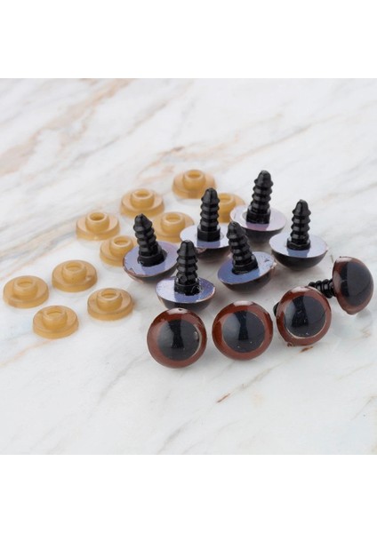 Leyloş 14 mm Kahverengi 5 Çift Amigurumi Göz