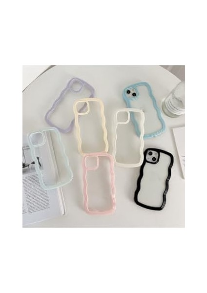 Aksesuar 13 ve 14 ile Uyumlu Kenarı Renkli Dalgalı Darbe Önleyici Şeffaf Silikon Kılıf fiyatları