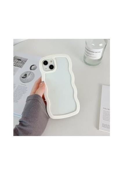 Aksesuar 13 ve 14 ile Uyumlu Kenarı Renkli Dalgalı Darbe Önleyici Şeffaf Silikon Kılıf modelleri