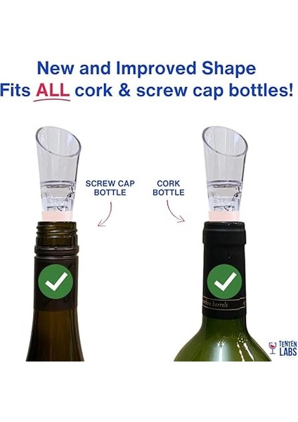 Labs Şarap Havalandırıcı Dökücü (2'li Paket) - Premium Havalandırma Ağzı ve Dekantör Seti - Damlama ve Dökülme Yok - Hemen Tadı ve Kokuyu Iyileştirin - Hediye Kutusu Dahildir - Pembe Altın indirimleri