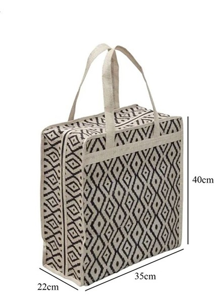 Ayakkabı Hurcu Seyahat Çantası Keten Görünümlü Şık Tasarım 35x22x40 cm Kadınlar İçin fiyatları