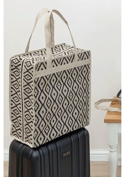 Ayakkabı Hurcu Seyahat Çantası Keten Görünümlü Şık Tasarım 35x22x40 cm Kadınlar İçin fırsatları