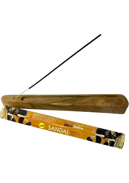 4049 El Yapımı Doğal Suar Ağacı Ahşap Tütsülük - 20'li Tütsü Hediyeli