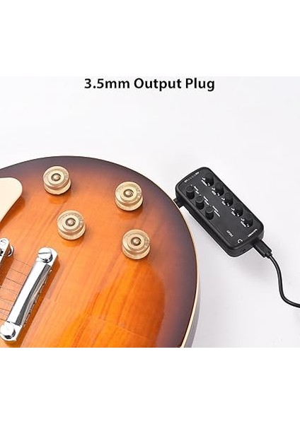 Gitar Amfisi Mini Amfi Taşınabilir Kulaklık Gitar Amfisi Elektro Gitar Müzik Aleti Için Tak ve Çalıştır 3 Dahili Hoparlör Simülasyonları Otg Dahili Kayıt fırsatları