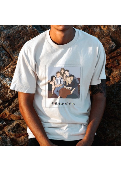 Friends Silüetli Tişört - Beyaz modelleri