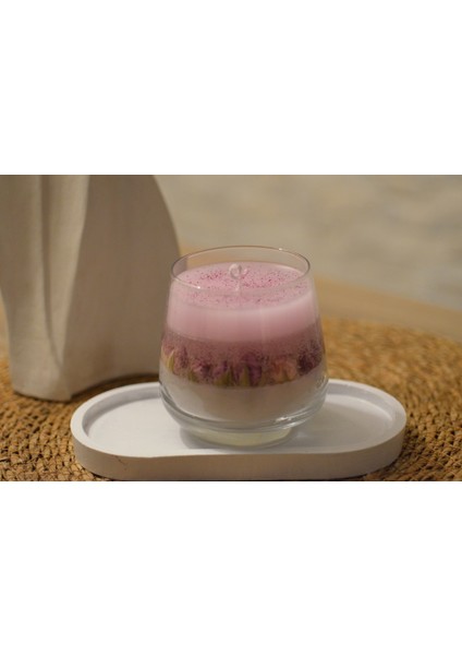El Yapımı, Gül Kokulu, Pembe Simli Jel Mum – Cam Bardakta Dekoratif Mum – Hediyelik – Hediyelik Mum fiyatları