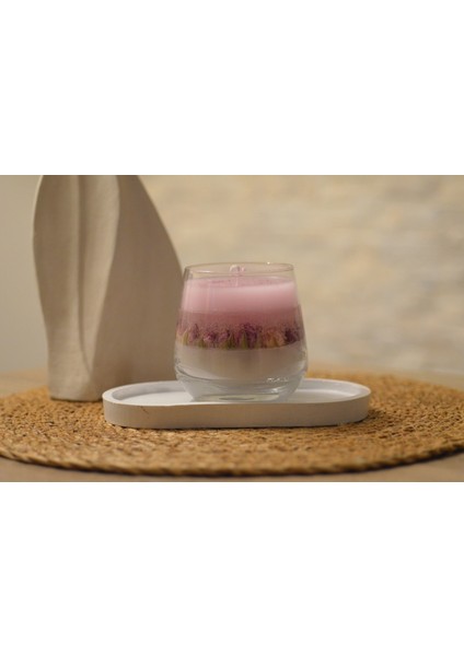 El Yapımı, Gül Kokulu, Pembe Simli Jel Mum – Cam Bardakta Dekoratif Mum – Hediyelik – Hediyelik Mum fırsatları
