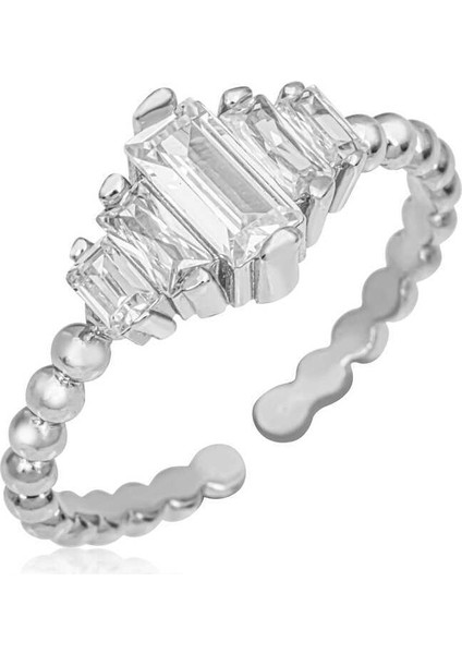 Gümüş Ayarlanabilir Baget Kadın Yüzük