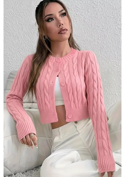 Örgü Desenli Kadın Triko Hırka (S,m,l Uyumludur) P-00018294