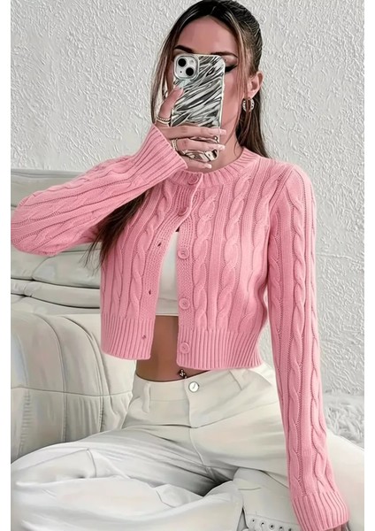 Örgü Desenli Kadın Triko Hırka (S,m,l Uyumludur) P-00018294 fiyatları