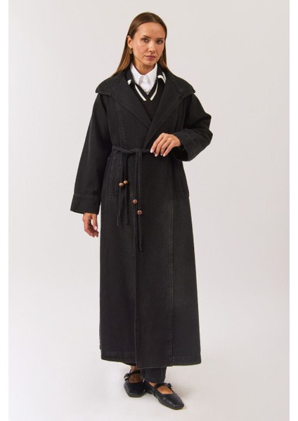 Uzun Kruvaze Denim Trençkot fiyatları