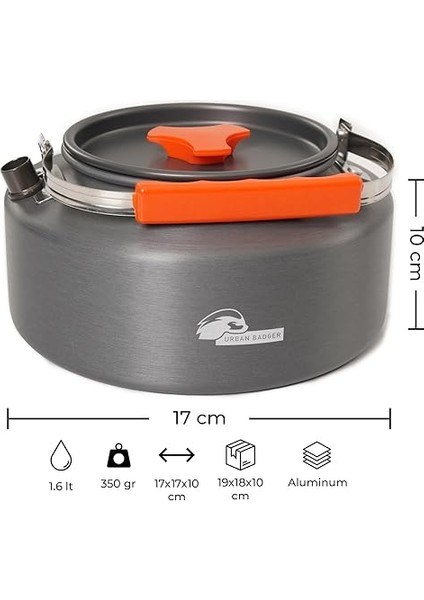 Badger Eost 1,6 Lt Çaydanlık, Hafif Alüminyum Alaşımlı Gıda Sınıfı Çaydanlık modelleri