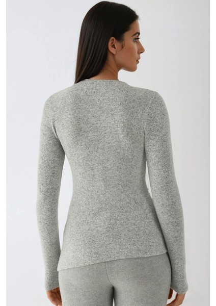Kadın Viskon Karışımlı Basic Üst Açık Gri indirimleri