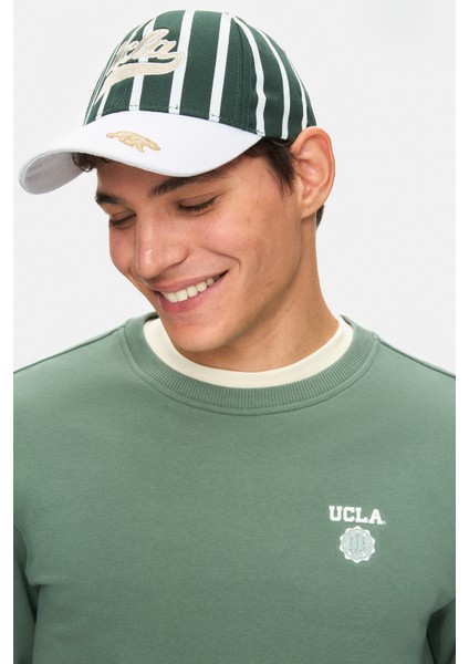 Valley Adaçayı Yeşili Bisiklet Yaka Baskılı Standard Fit Erkek Sweatshirt fiyatları