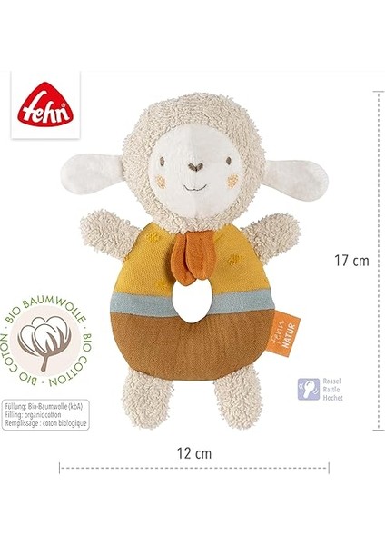 Bebek Halkası Kavrama Oyuncak Koyun Fehnnatur - Organik Pamuklu Sevimli Oyuncak - Eğlenerek Öğrenme Için Çıngıraklı ve Oyuncaklı Bebek Oyuncağı - 0+ Aydan Itibaren indirimleri