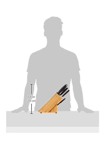 Four Star Blok Bıçak Seti, Paslanmaz Çelik, Manyetik Bıçak Bloklu, Gümüş modelleri