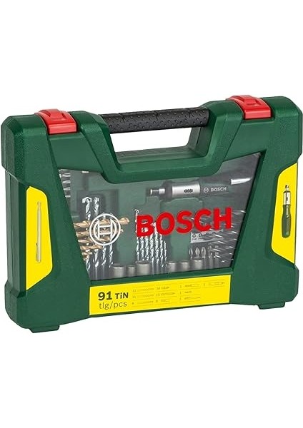 Home And Garden Accessories 91 Adet V-Line Titanyum Matkap ve Uç Seti (Ahşap, Taş ve Metal Için, Cırcırlı Tornavida ve Manyetik Çubuk Dahil, Delme ve Vidalama Aletleri Için Aksesuarlar) fiyatları