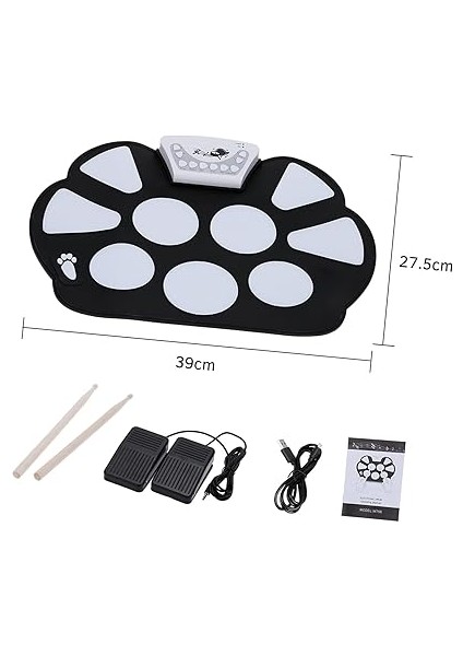 Drum Pad Kiti Katlanabilir Elektrikli Davul Pad Yeni Başlayanlar Için Davul Sopaları ile Davullar Perküsyon Enstrümanları Aksesuarları fiyatları