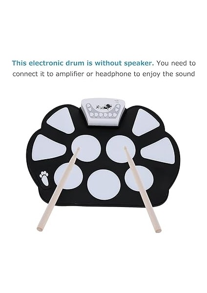 Drum Pad Kiti Katlanabilir Elektrikli Davul Pad Yeni Başlayanlar Için Davul Sopaları ile Davullar Perküsyon Enstrümanları Aksesuarları indirimleri