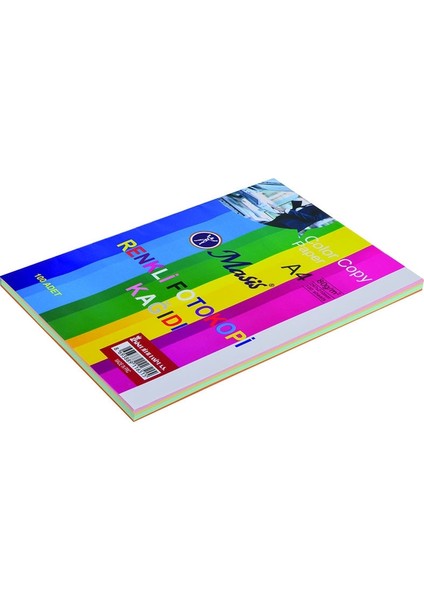 Renkli Fotokopi KAĞIDI,100’ Lük Paket, 5 Renk Karışık