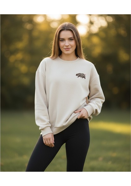 California Vibes Oversize Sweatshirt Bej