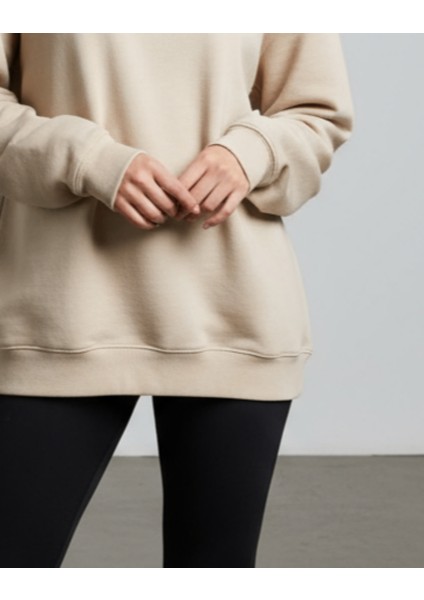California Vibes Oversize Sweatshirt Bej modelleri