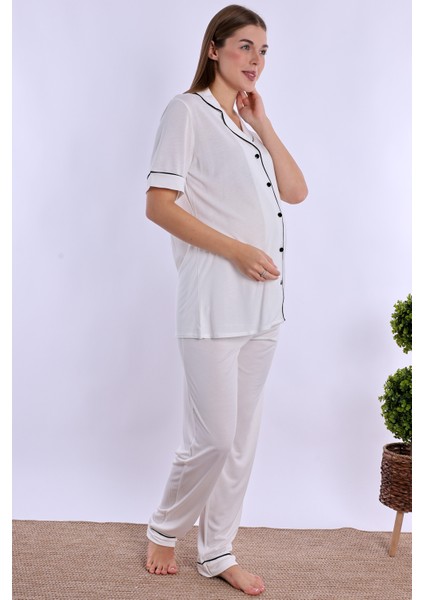 Ekru Hamile Lohusa Pijama Takımı indirimleri