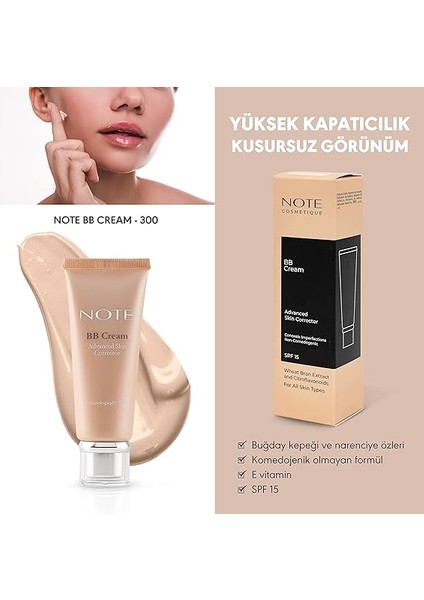 Bb Cream 300 Light Beige Spf 15 Nemlendirici Etkili Yoğun Kapatıcı Bb Krem fiyatları