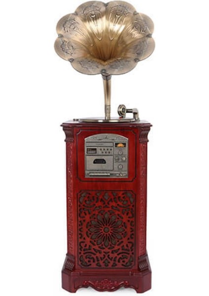 Gramofon Plakçalar Ahşap Standlı 150CM Radyo Bluetooth USB C0997 fiyatları