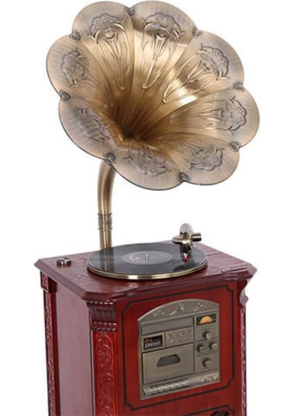 Gramofon Plakçalar Ahşap Standlı 150CM Radyo Bluetooth USB C0997 modelleri